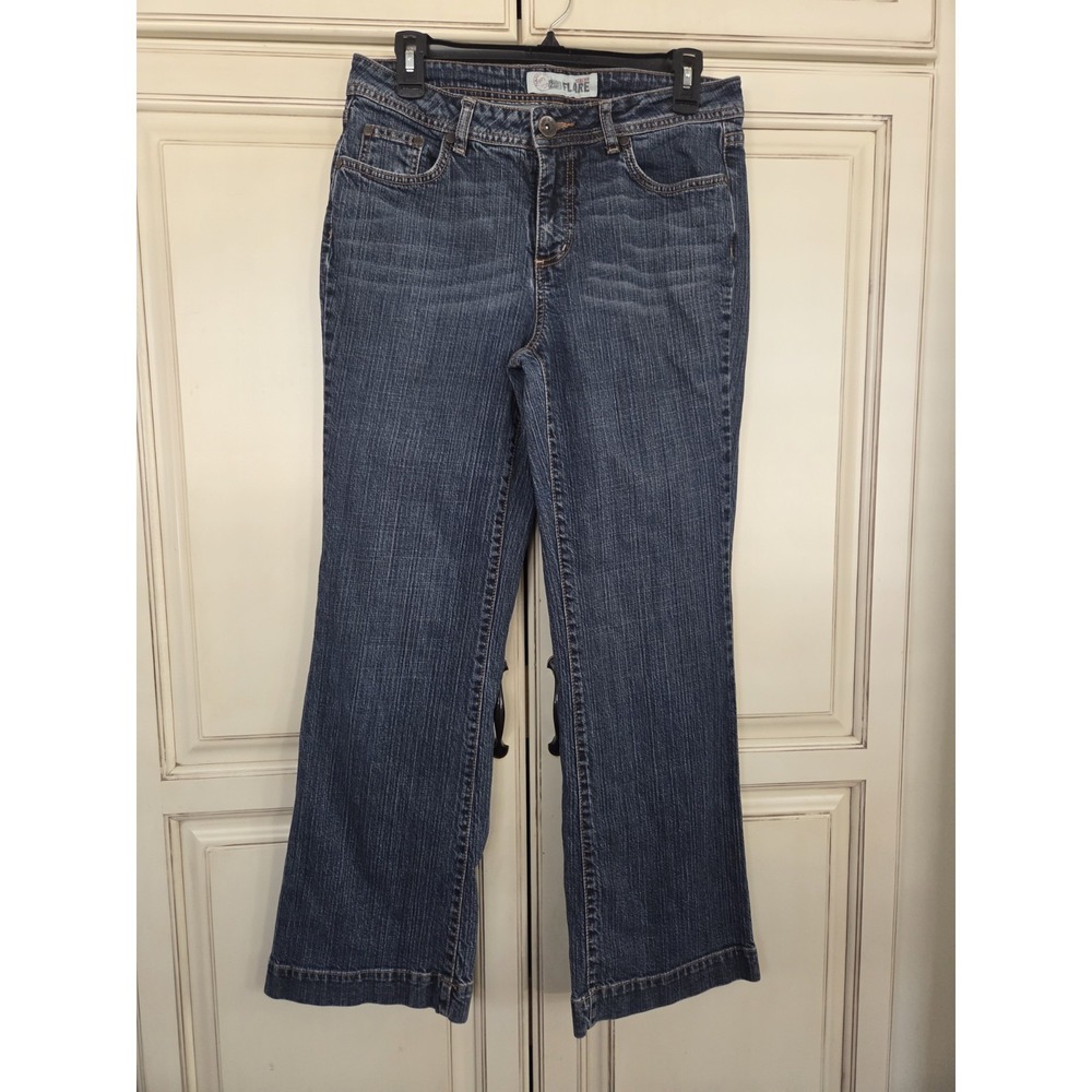 Vtg Faded Glory Stretch Flare Jeans Women's 10 P Below Waist 90s Y2k